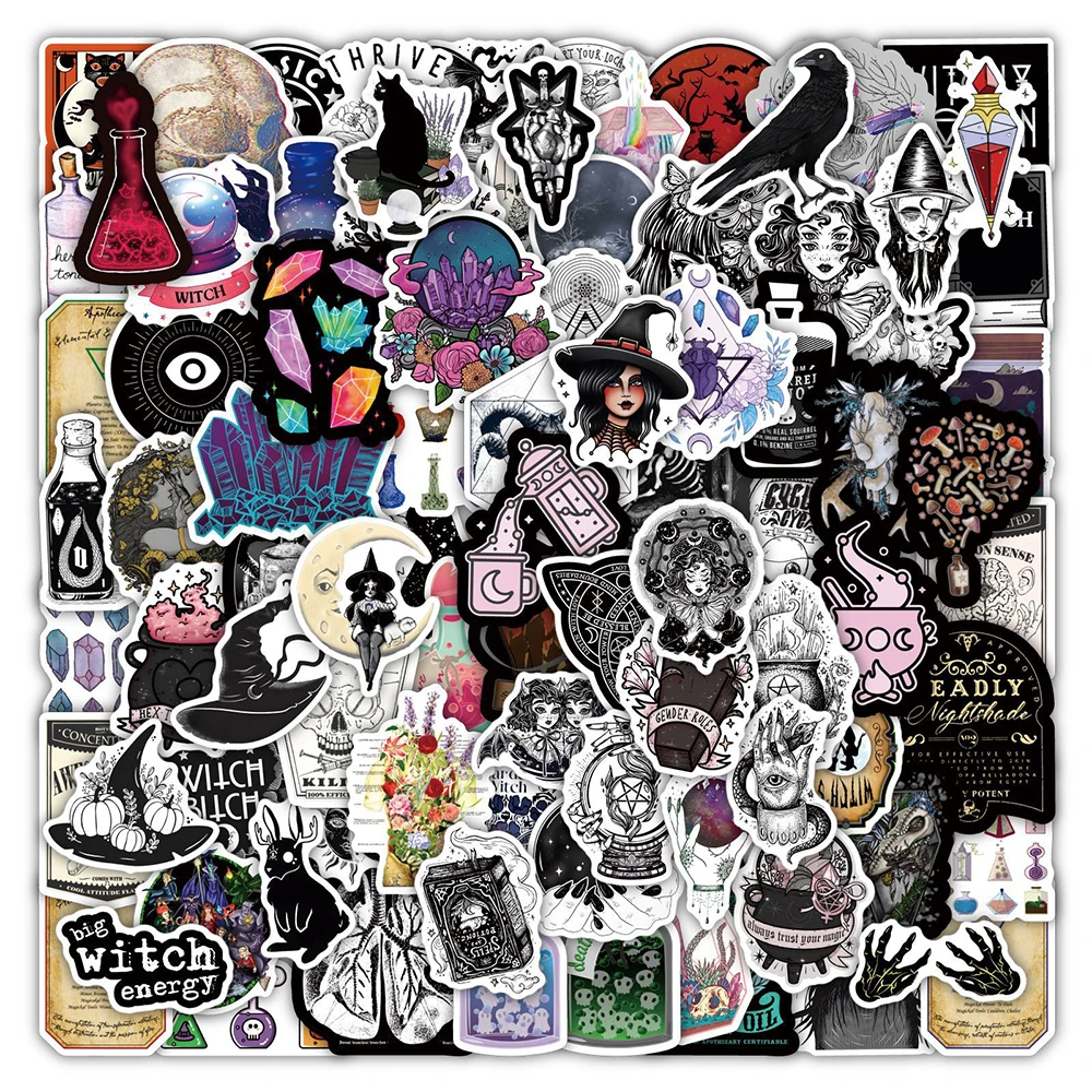 

10/30/50/100PCS APothecary Witch Gothic Graffiti Stickers Decals Skateboard Laptop Phone Helmet Car Cool Cartoon Sticker for Kid