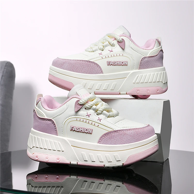 Childre Roller Skates Girls Four-wheel Wear Resistant Detachable Outdoor Sports Comfortable Entertainment Wheel Shoes For Kids_voghion.com