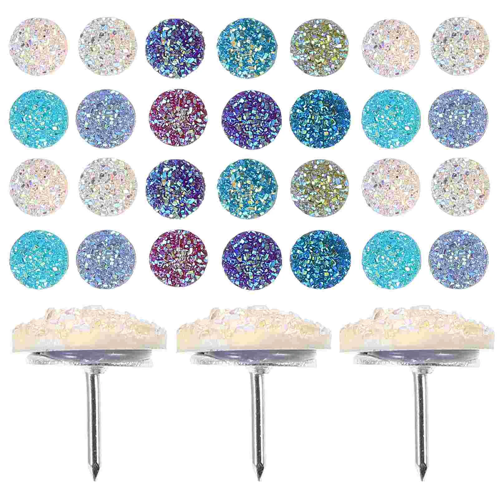 

30 Pcs Shiny Rhinestone Thumb Pins (mixed Colors) 30pcs Thumbtacks Daily Use Diamond