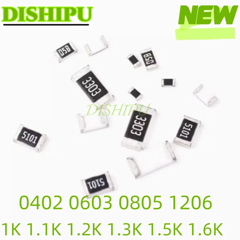 0402 0603 0805 1206 Smd Resistance 1K 1.1K 1.2K 1.3K 1.5K 1.6K 100Pcs