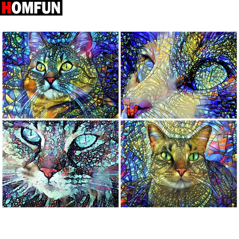 

Алмазная вышивка HOMFUN, Набор для вышивки крестиком 5D «животное, кот»