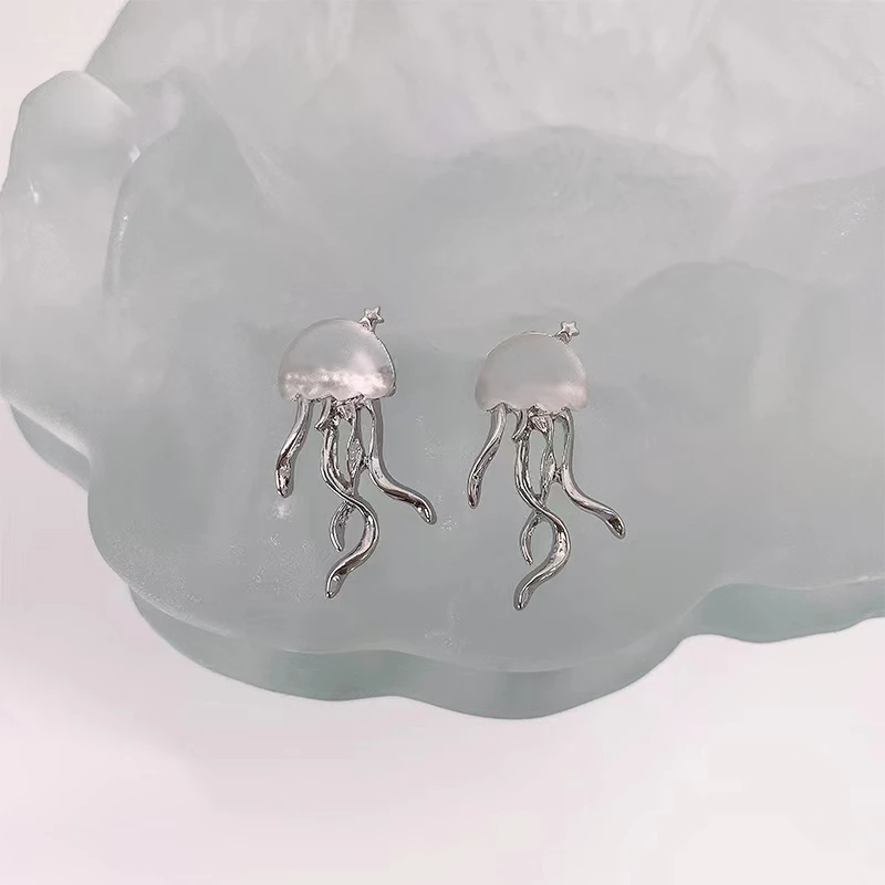 Tanie Moda Frosted Jellyfish naszyjnik wiszący kolczyk sklep