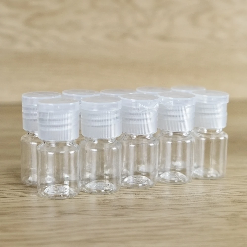 

5ml Mini Sample Bottles Refillable Empty Transparent Squeeze Vials Flip Cap Plastic Cosmetics Lotion Jars 20Pcs or 100Pcs