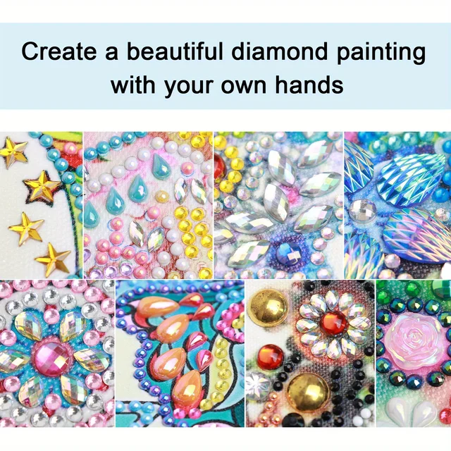 DIY Diamond Painting Kit, "I Love Your Mother" - a blooming crystal like flower with unique irregular and circular diamonds, acr 6