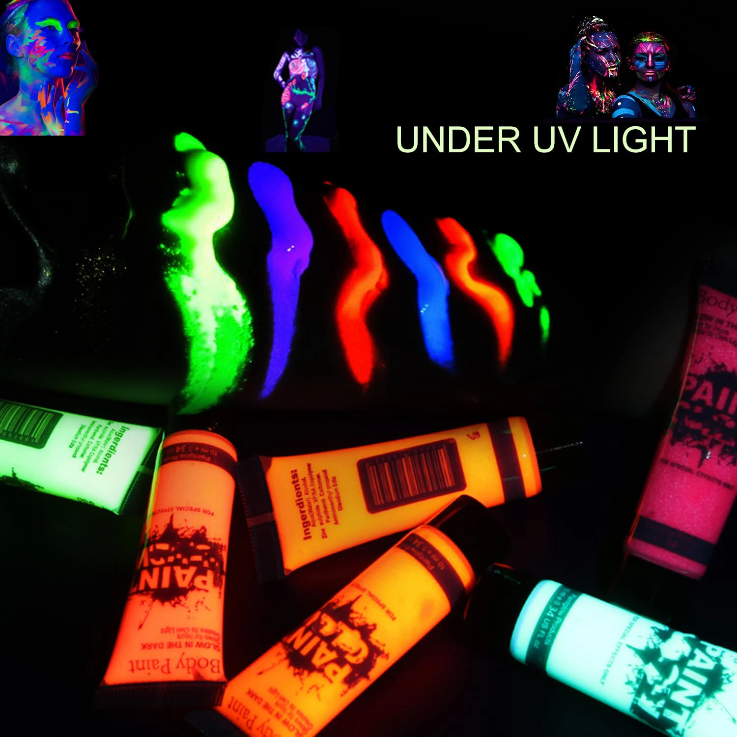 Black Light Neon Party Face Body Paint Glow Panit Color Beauty Makeup Body Paint  Uv Blacklight Neon Fluorescent Party Supplies - Glow Party Supplies -  AliExpress