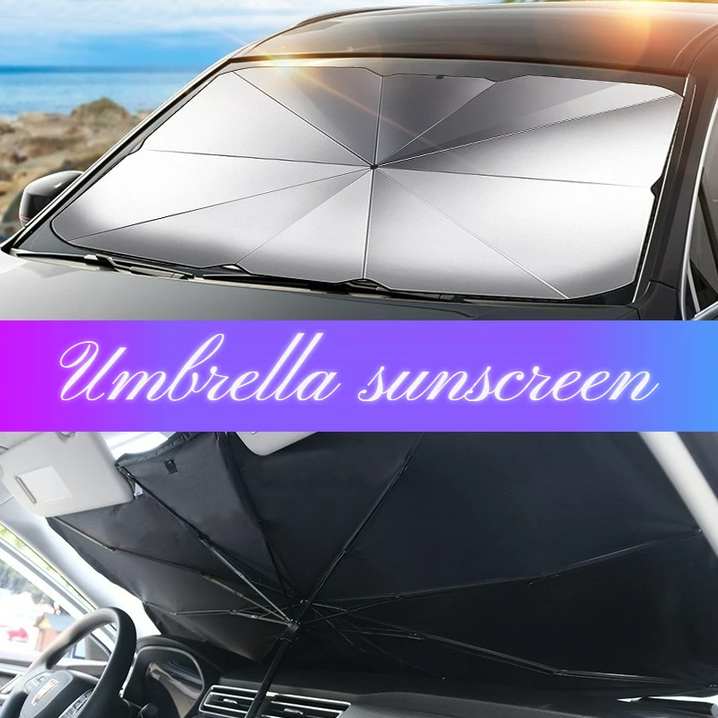 Windshield Sunshade Car Front Windshield Silver Windshield Silver Titanium Plated Large Sun Visor Summer Heat Insulation and Cooling Retractable