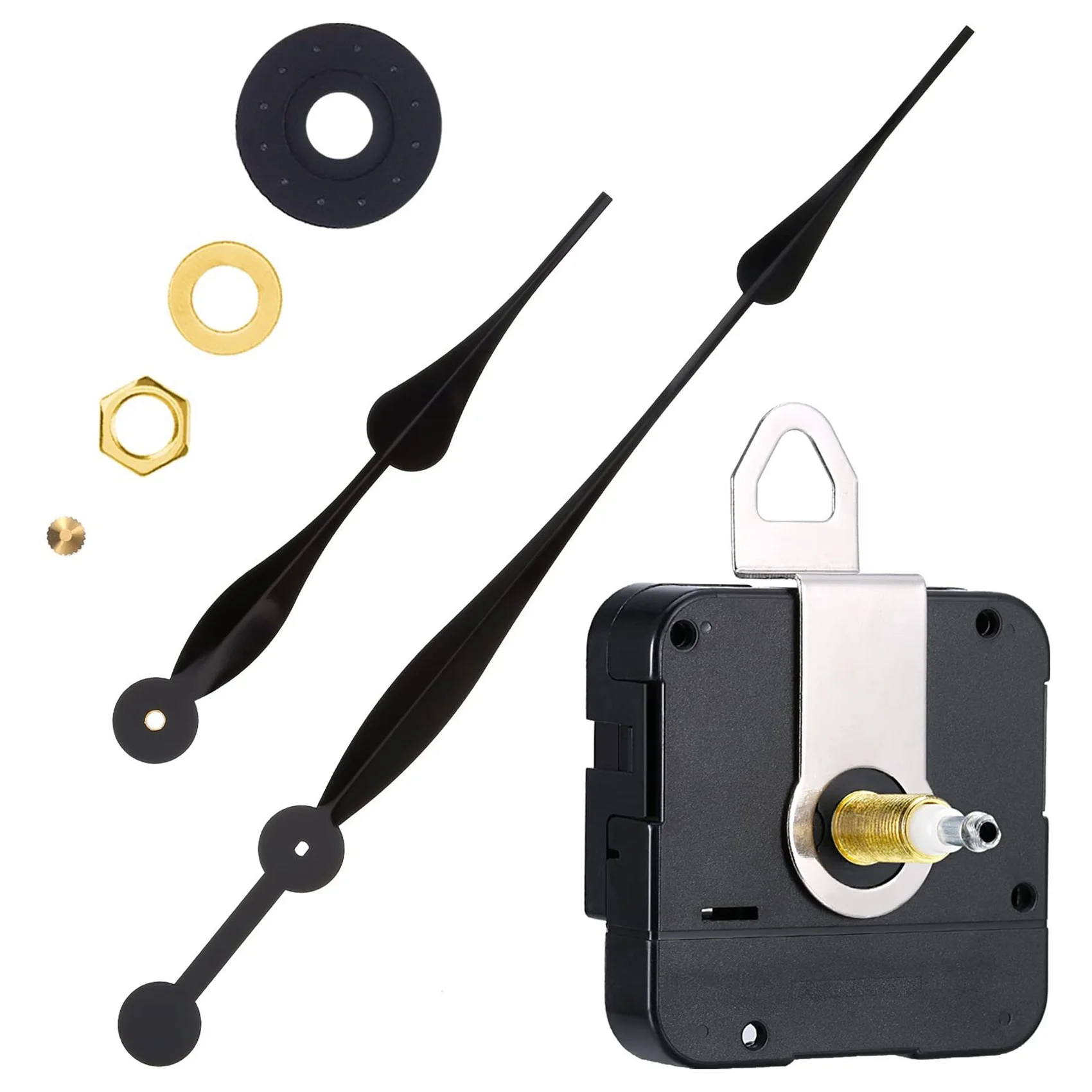 

23mm High Torque Quartz Clock Movement Mechanism with 12 Inch Long Spade Hands for DIY Clock Repair Parts Replacement B