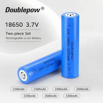 Batteria al Litio Ricaricabile 18650 Li-po 3.7V con Punta a Cono, Set da 2 Pezzi, Alta Capacità 1200/1500/1800/2000/2200/2600/3400mAh