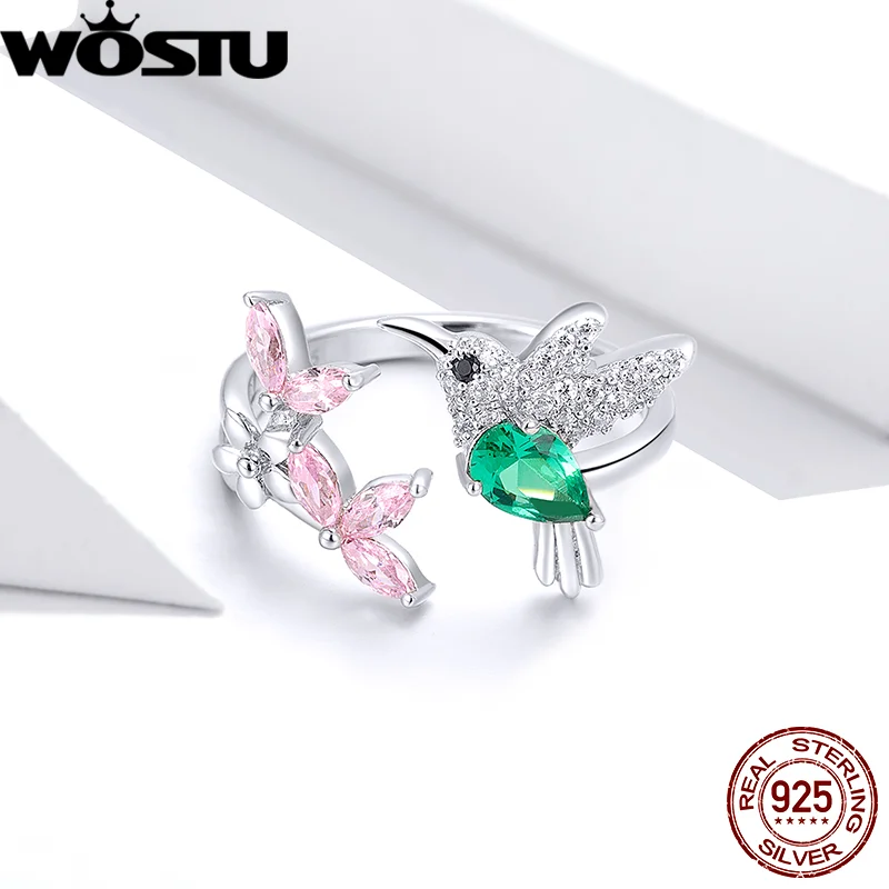 Silver Ring 925 Sterling Adjustable Flower Bee For Women Wedding