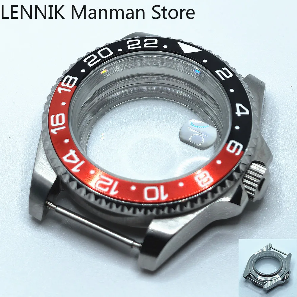 40mm Black PVD Watch Case with Transparent Back Glass