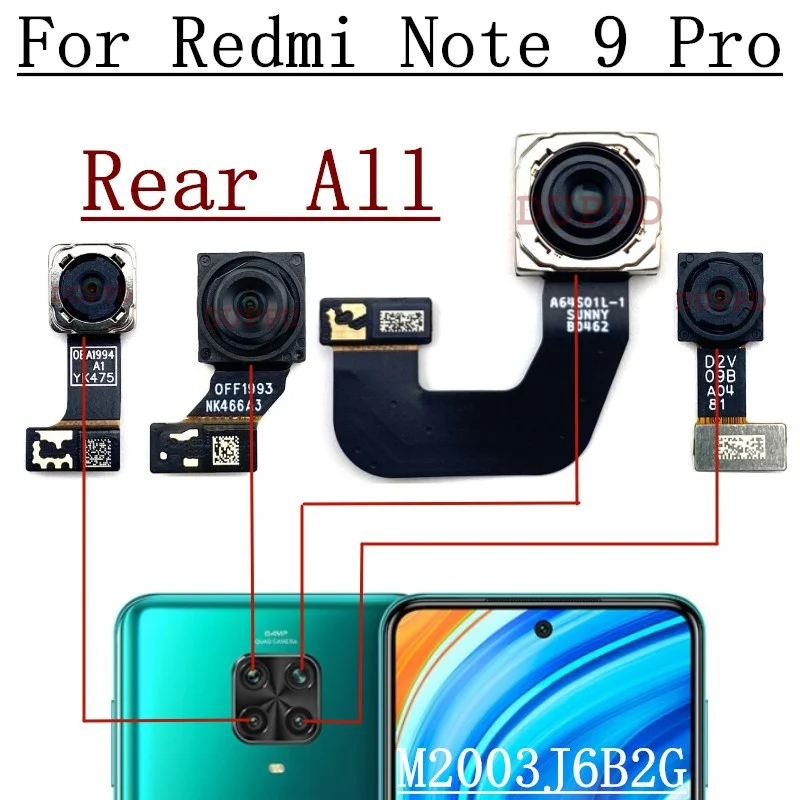 Xiaomi Redmi Note 9 Pro Front and Rear Camera Module