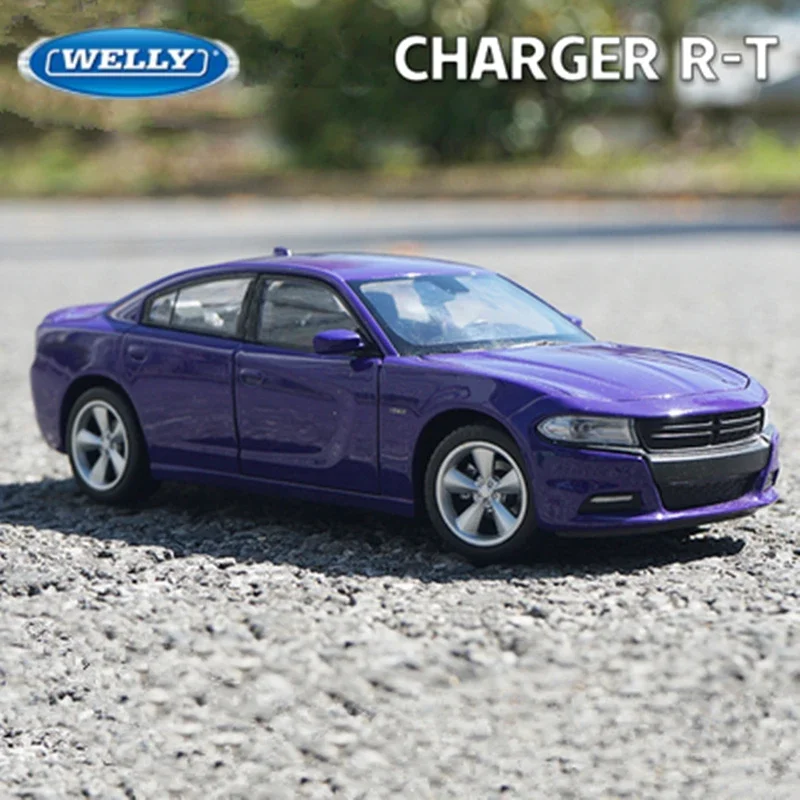 

Модель спортивного автомобиля WELLY 1:24 2016 DODGE CHARGER R/T из сплава, литые игрушки, коллекционные подарки