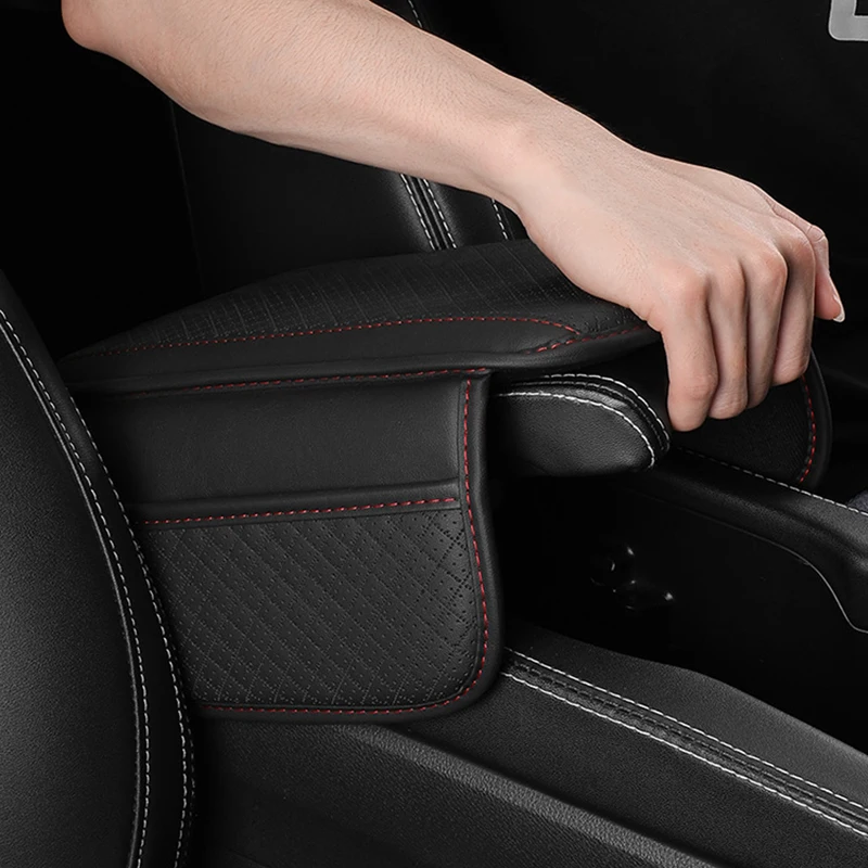 Premium Car Arm Rest Cushion with Storage Pocket - Scratch-Resistant Console Protector