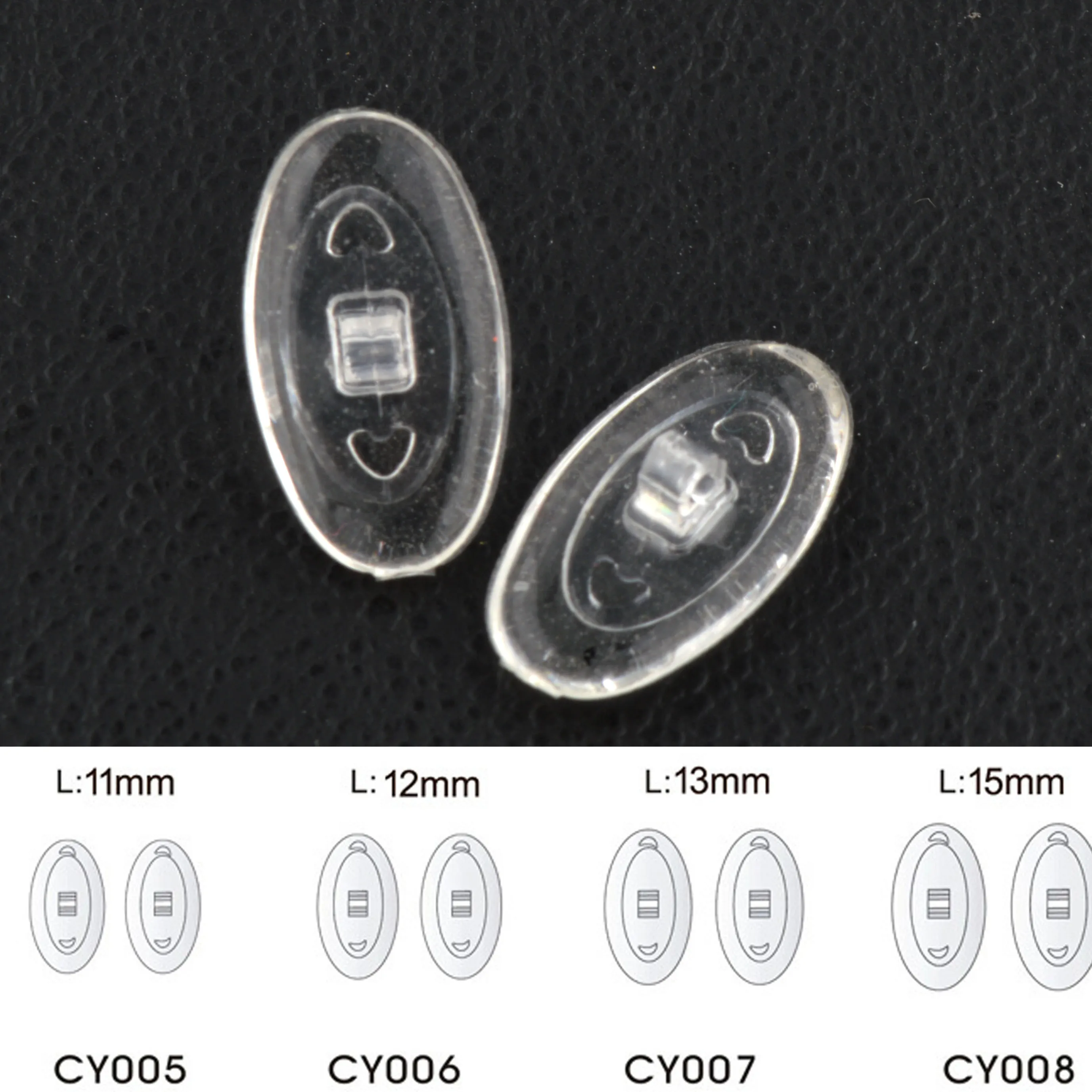 2000pcs Wholesale Eyeglasses Glasses Silicone nose pads various types & sizes eyewear nose pad part oval round 3