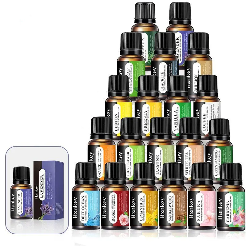 Assorted 20-Flavor Essential Oil Collection for Aromatherapy and Home Fragrance