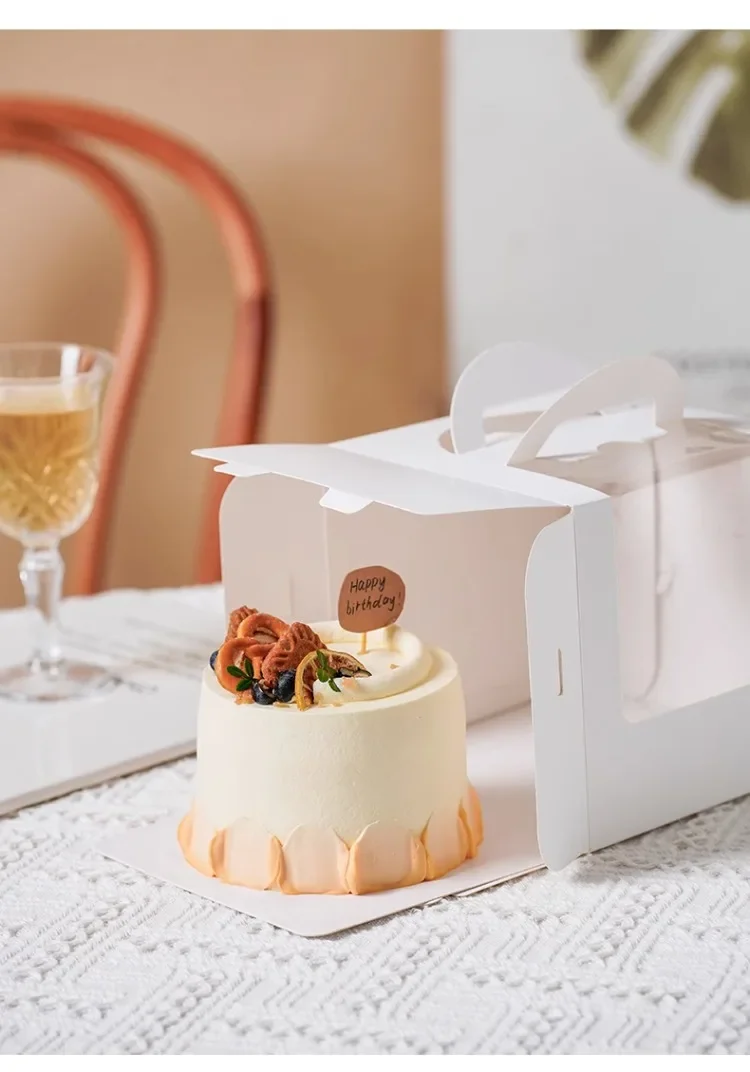 10Set Clear Window Cake Boxes in 4 and 6 Inches, High Kraft Paper and White Bakery Pack... - SKU CWCB2319 - UGI Packaging