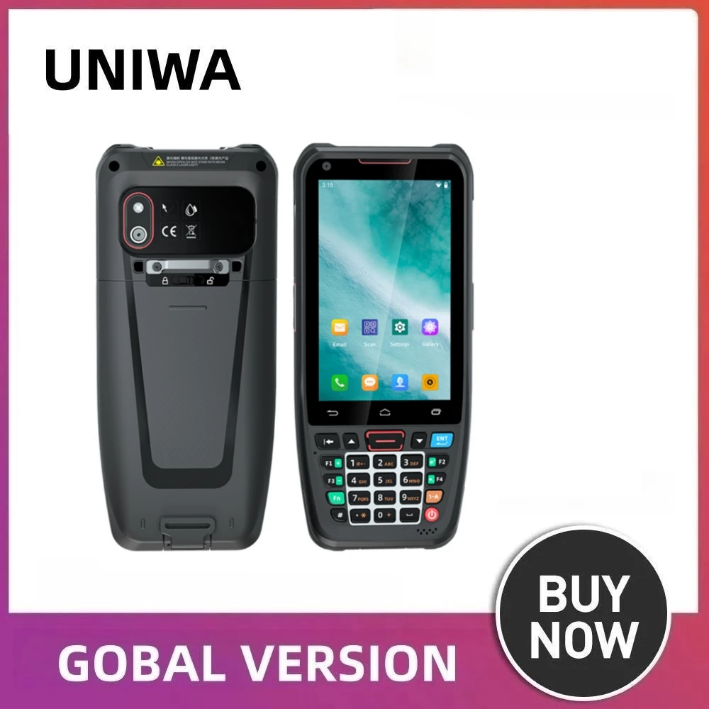 UNIWA HS002 Waterproof Android 10.0 Mobile Phone With Scanner For Inventory management Barcode Scanner Cellphone Support NFC uniwa hs002 2d laser scanner mobile phone 2g 16g android 10 smartphone for qr code pda barcode cellphone slim handheld