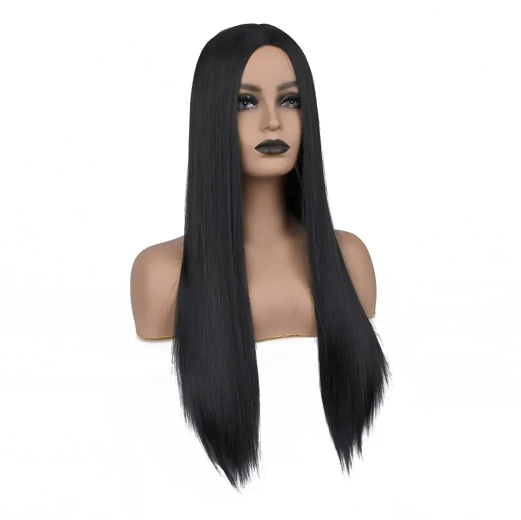 Long black Synthetic wig for women Straight Wig Heat Resistant Woman Wigs Costume Party Women Lady