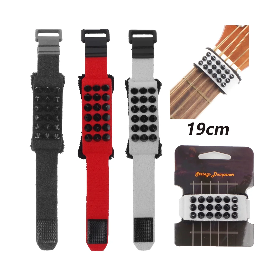19cm Guitar String Mute Guitar/Bass Gear Fretboard Muting Wrap Punk Style String Dampener String Muter for 7-String Guitar Bass
