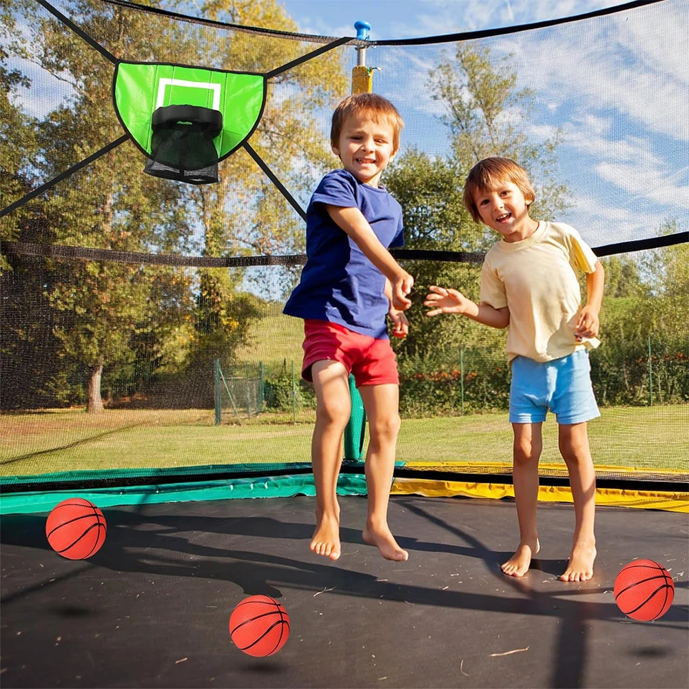 Trampoline Basketball Hoop Set Mini Basketball Hoop for Kids Waterproof Sunscreen Soft Material Basketball Goal Set For Children 5