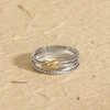 YYSuniee Luxury Copper Jewelry 18K Gold-plated Crossover Band Rings for Women Fashion Brand Two-tone Accessories Gift 5
