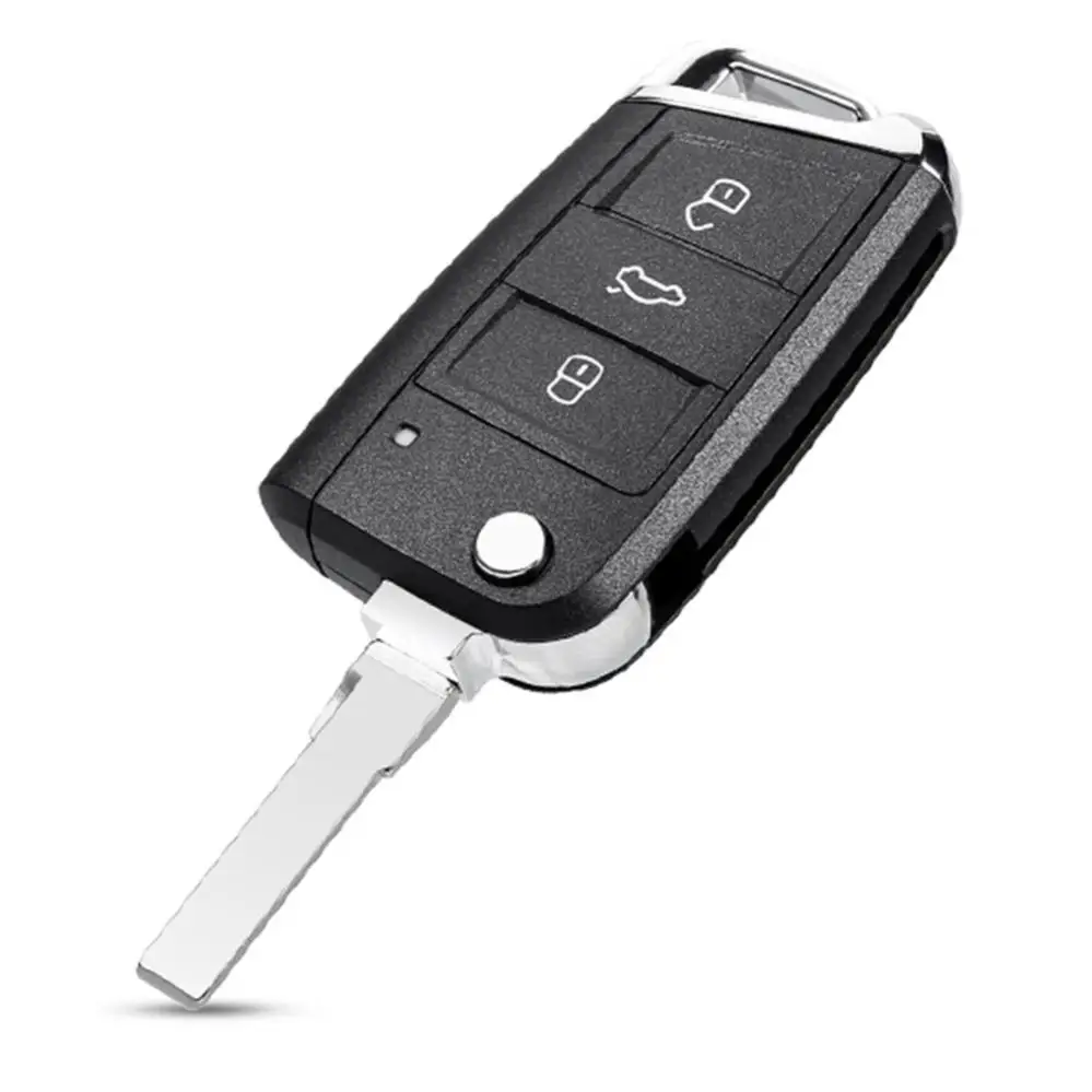 3 Buttons Modified Folding Flip Remote Car Key Cover Case Fob Auto Shell Replacement Fit for VW Golf 7 MK7 Octavia A7 Seat