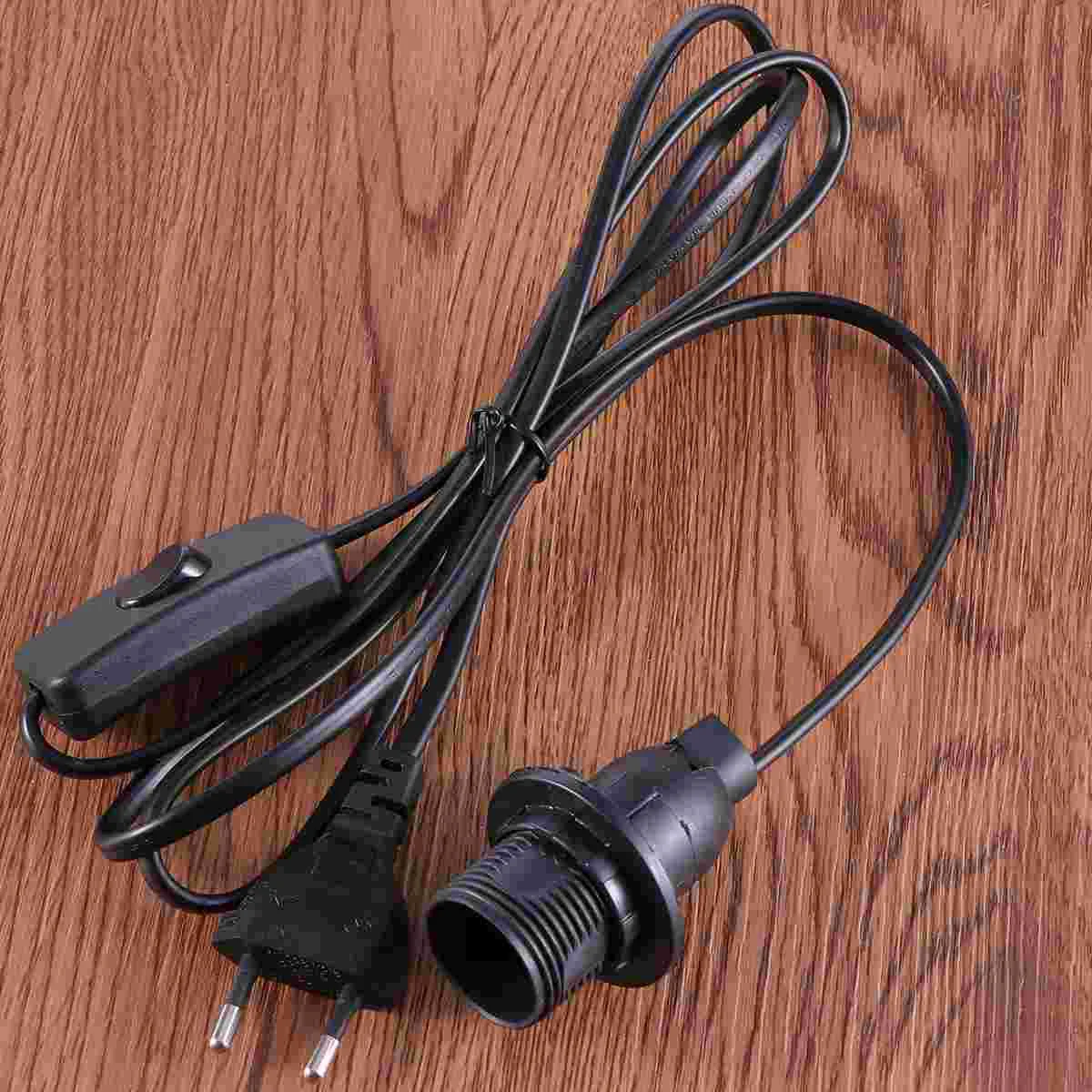 

18m Extension Hanging Lantern Pendant Light Lamp Cord Cable E14 Socket On/Off EU Plug (Black)