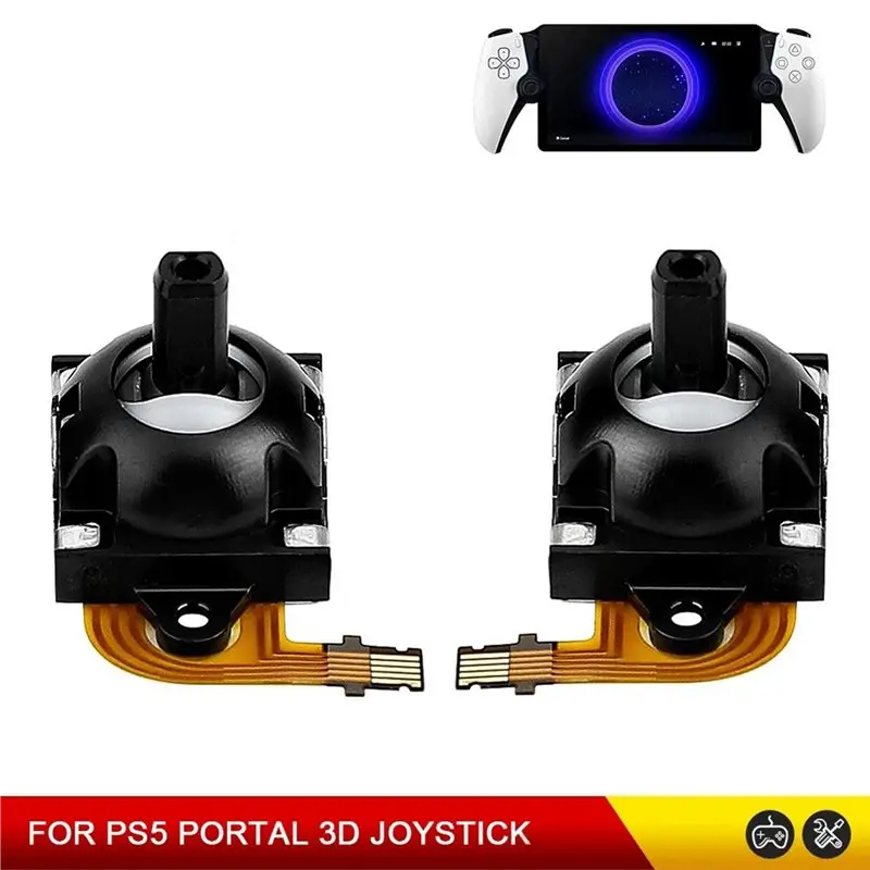T43C-홀 이펙트 조이스틱 교체용 페어 3D 아날로그 썸스틱 좌우 PS 포털 PS5 포털 게임 콘솔 컨트롤러용