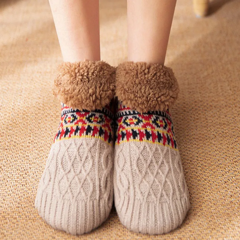 Fall and Winter Floor Socks Home Warm Women Men Socks Snow Socks Sleep Carpet Socks Slippers Socks Men Non-slip Yoga Socks 2024