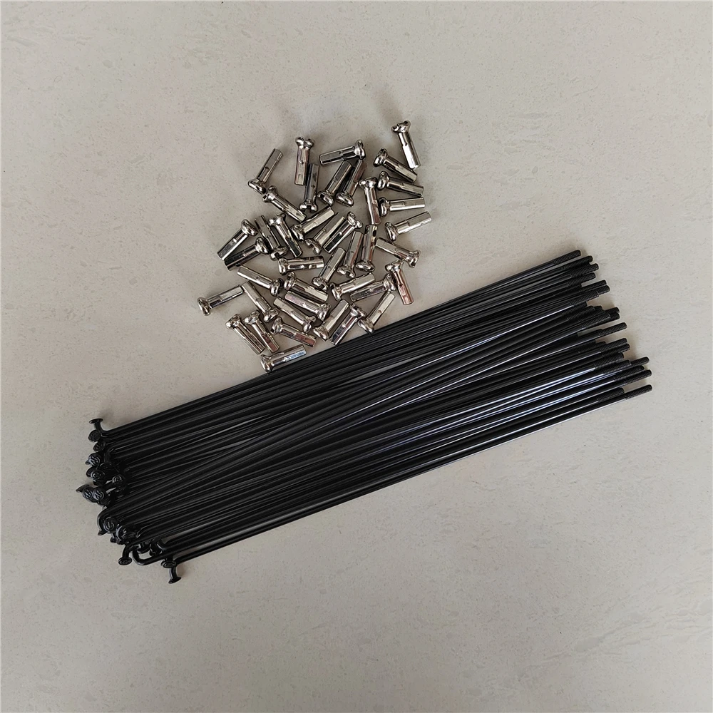 40PCS 121mm-160mm Bicycle Spoke 14G Stainless Steel Black Road Bike Folding Copper Nipple for MTB Mountain bicycle parts bike accessories bicycle spokes