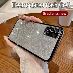Shiny Glitter Plating Silicone Phone Case with Camera Lens Protection for OPPO F19 (Sfdd black)