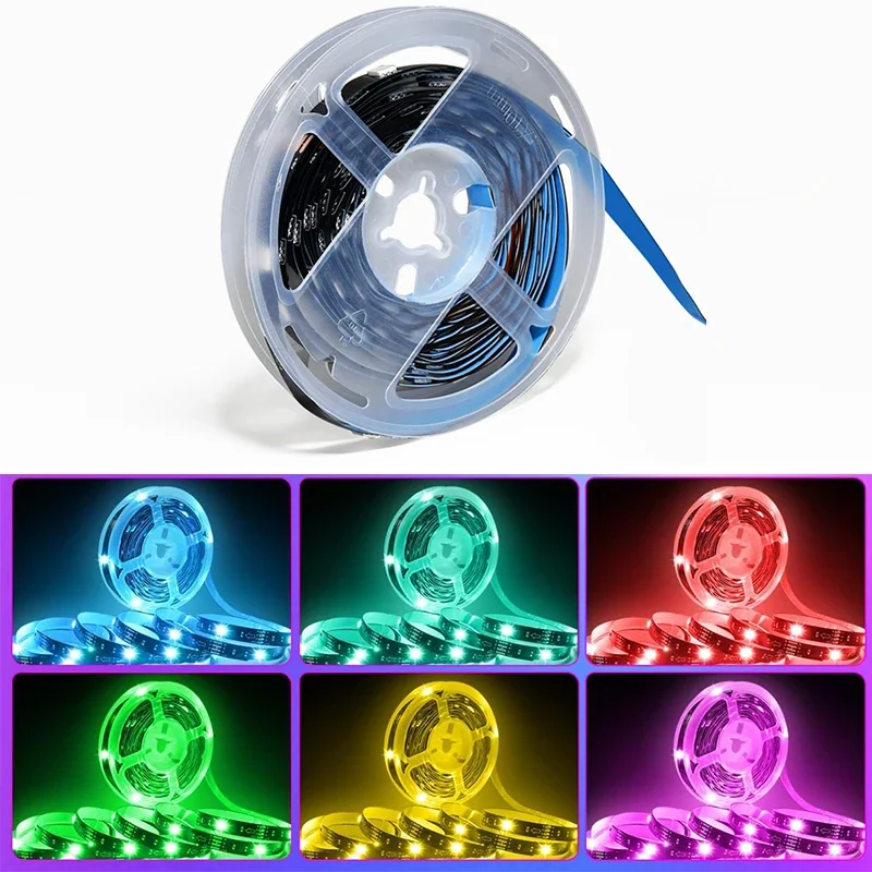 24키 리모컨 RGB LED 조명 스트립, 가정용 주방 바 및 침실 장 USB 작동 색상 변경 램프