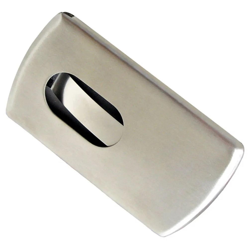 1Pcs 금속 명함 홀더 휴대용 PU 신용 카드 케이스 주최자 비즈니스 여행용 실버 슬림 디자인 이름 카드 선물