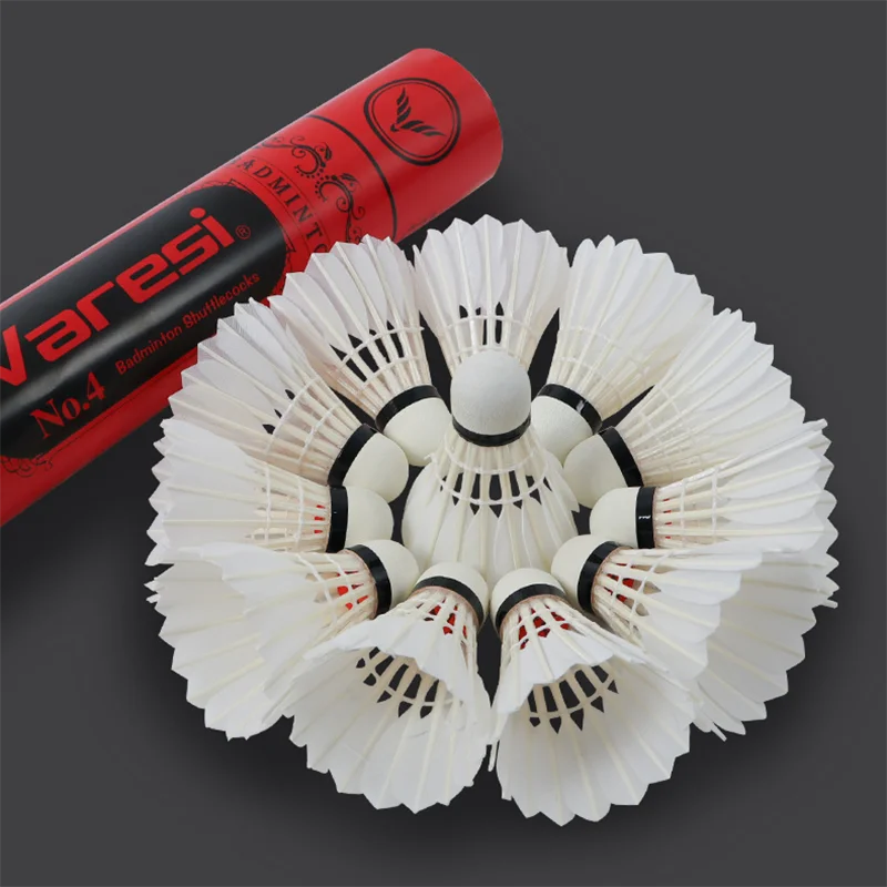 Originale Badminton-Federbälle der Klasse B mit Entenfedern, 12 Stück, strapazierfähig, Geschwindigkeit 77/76, für Indoor- und Outdoor-Training_voghion.com