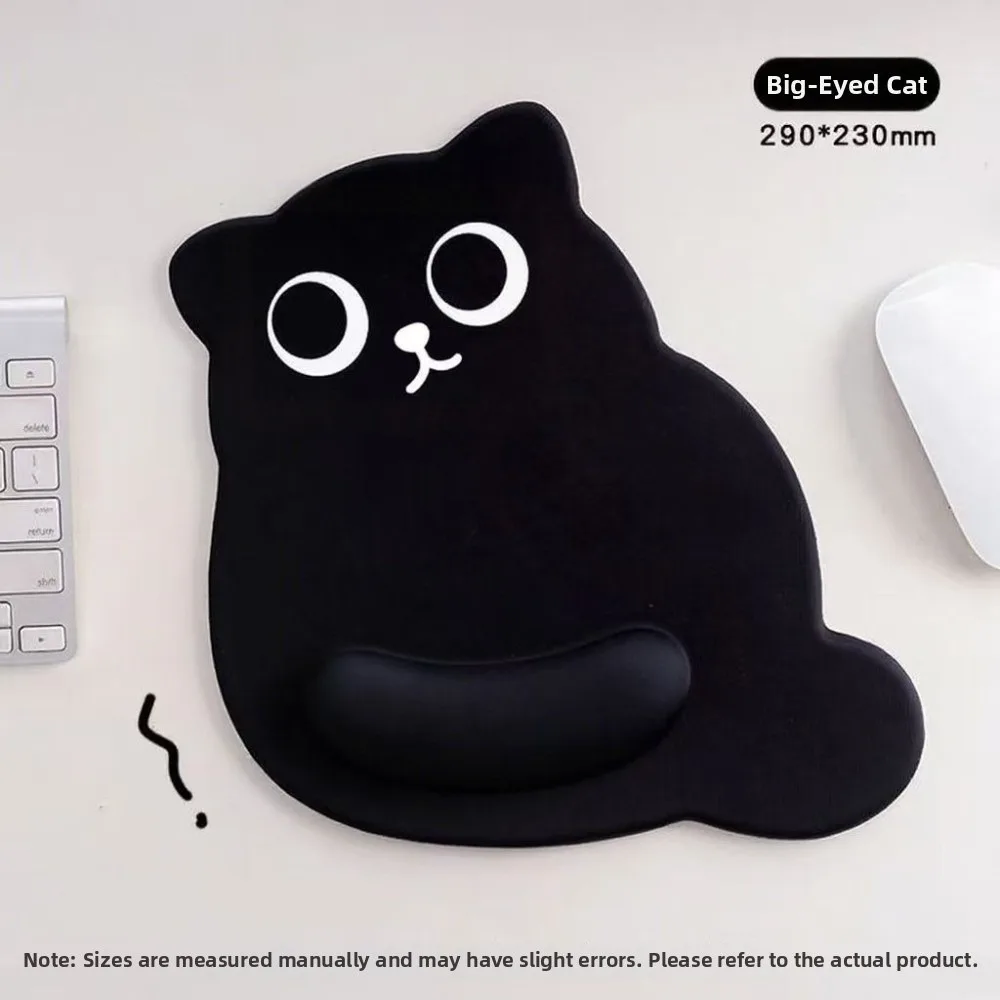 Big-Eyed Cat Ergonomic Mouse Pad with Soft Wrist Rest and Non-Slip Surface