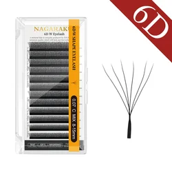 NAGARAKU Autofan Bloom Lightweight Natural Mesh False Eyelash Extensions - 8-15mm mix (6D black)
