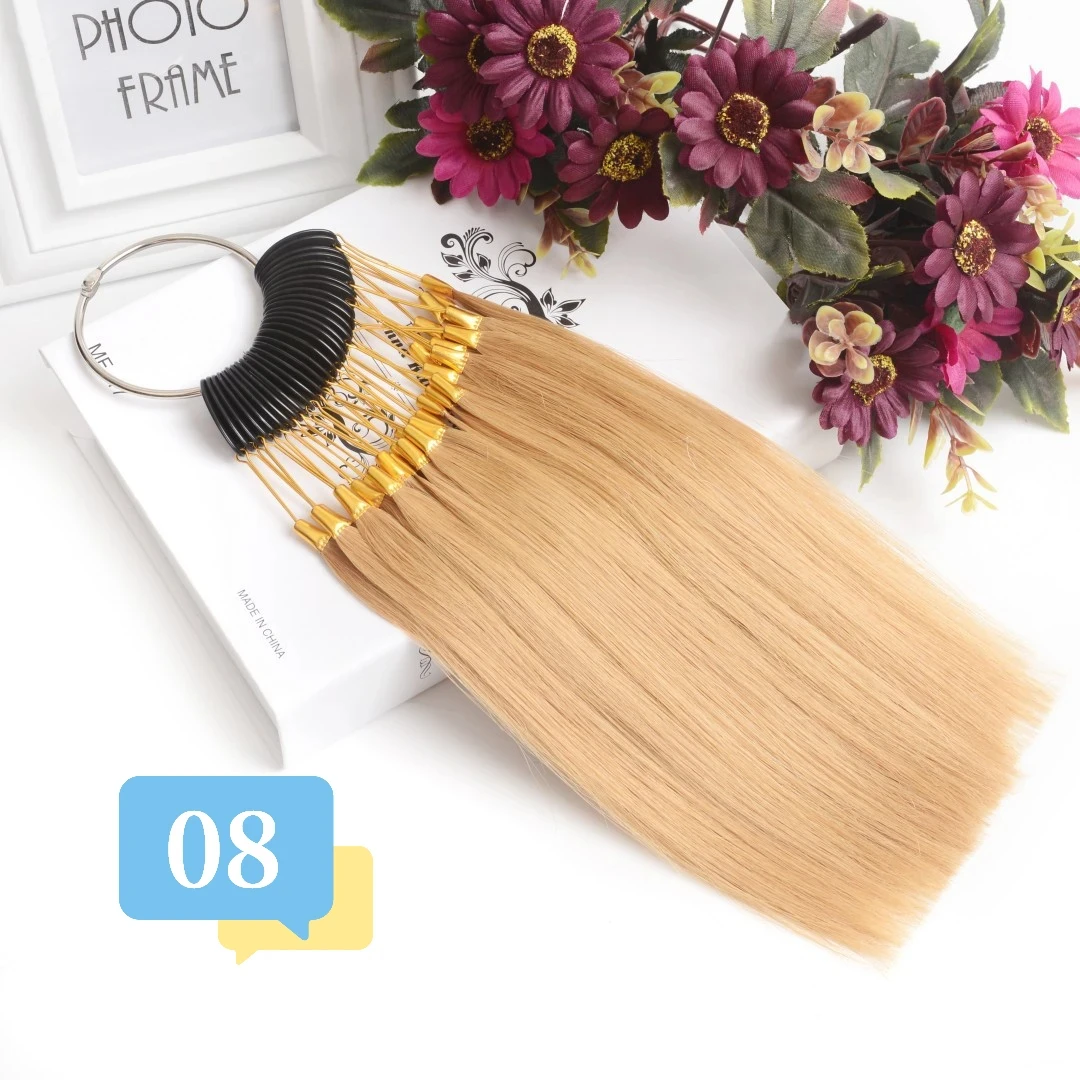 30 stand Human hair chart samples with numbers Test strands of hair for extensions salon natural color levels chart
