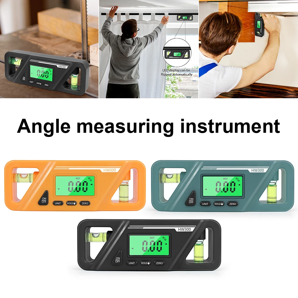 

Mini Digital Angle Finder Magnetic Angle Gauge with Level Tool Protractor 4*90 Degree Finder LCD Display Backlit Inclinometer