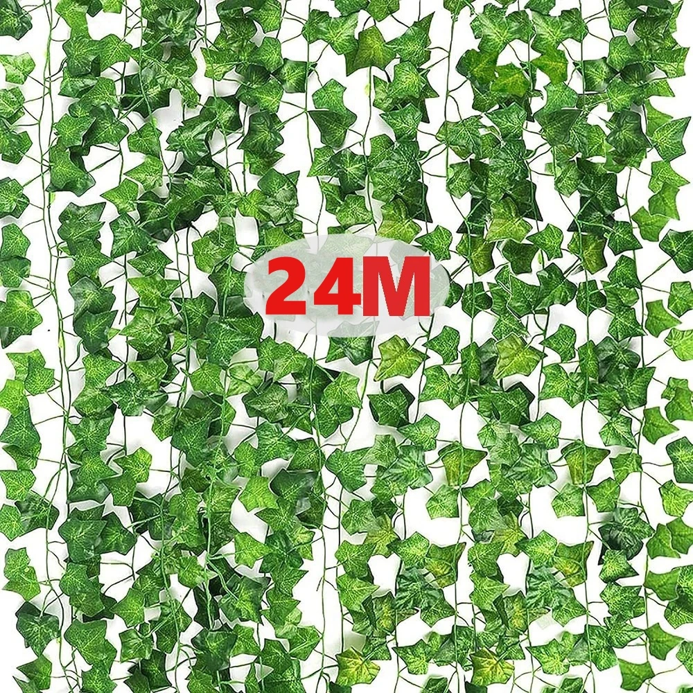 12/5/2 Stück 2m Künstliche Efeu-Girlanden, Grüne Ranken, Hängende Pflanzen, Künstliches Laub, Heimdekoration ﻿ Hochzeitsdekoration