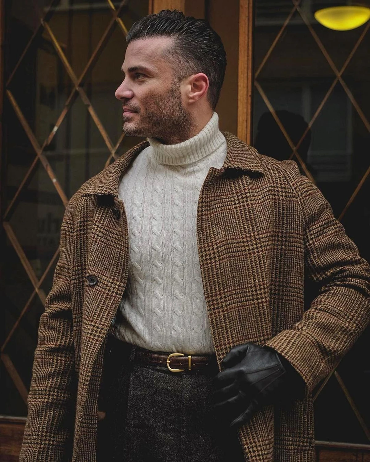 Plaid Autumn Men's Woolen Long Coat Single Breasted Overcoat Male Business Office Leisure Fall Winter Blazer Jackets men woolen coat