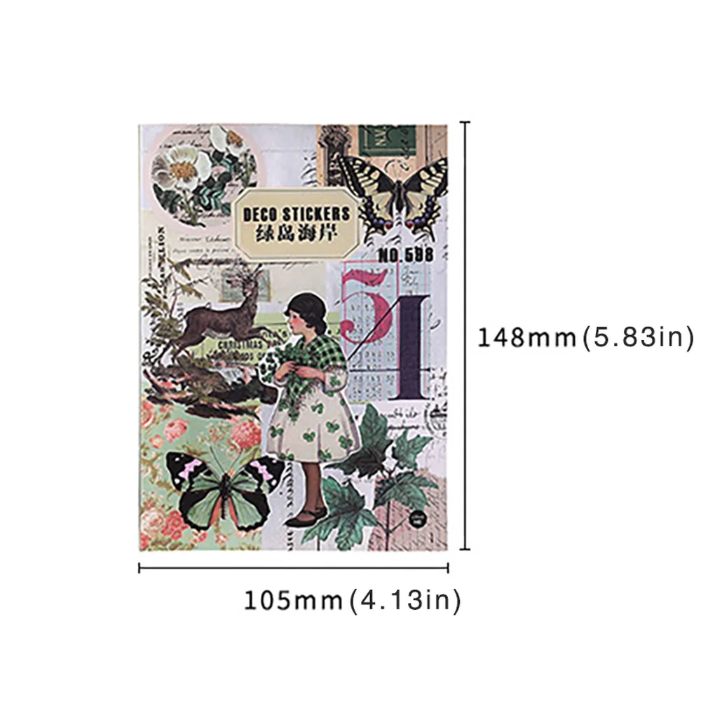 Retro Plant Sticker Book Creative INS Style Hand Account Material Paper Decorative Scrapbooking Stickers 4 Styles 20Pcs/Set