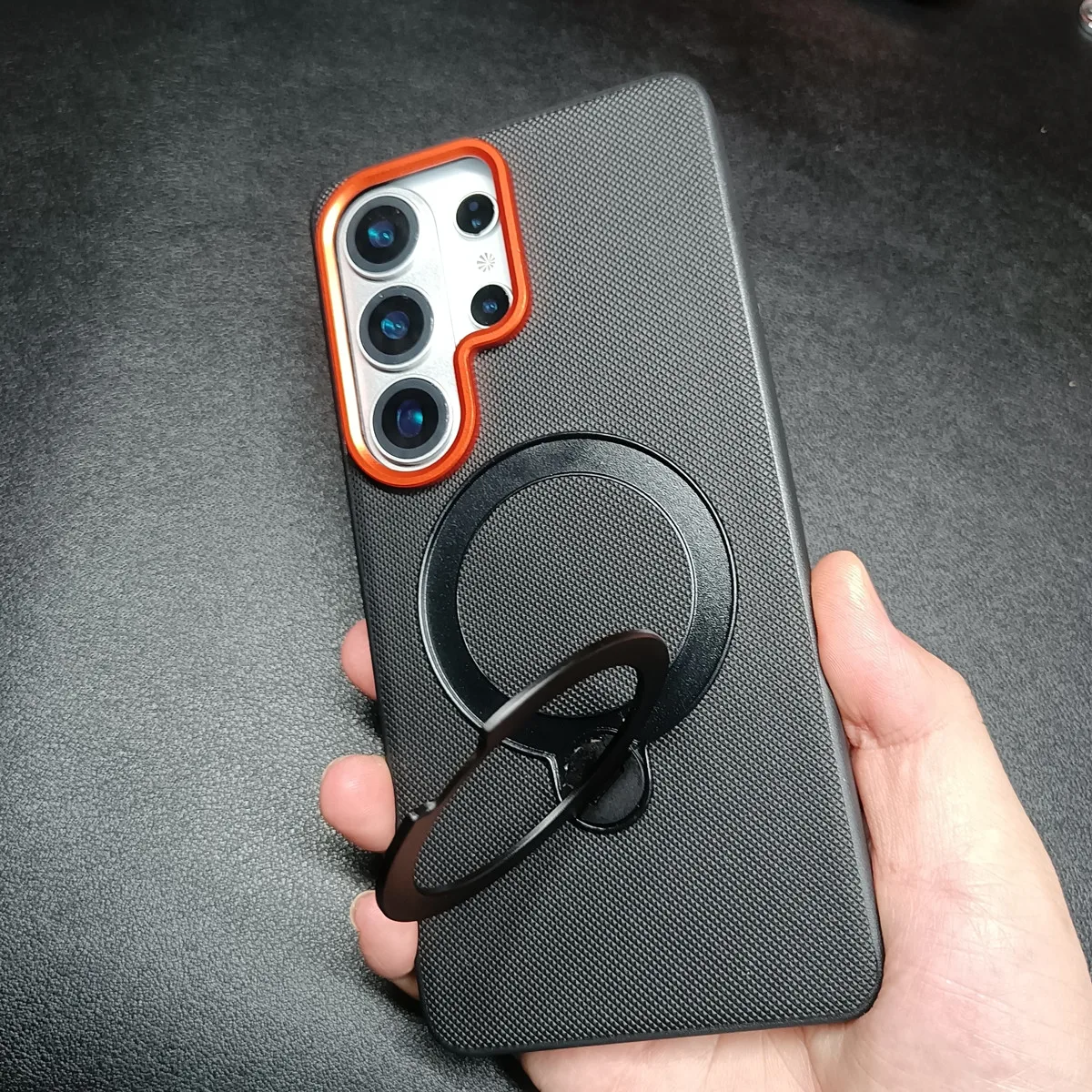 Suporte giratório anel metálico case Samsung S26