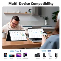 14'' Portable Dual Monitor 1.2K 1920*1200P Stacked Foldable Dual Screen For PC Laptop Screen Extender  180° Automatic Rotation - Image 6