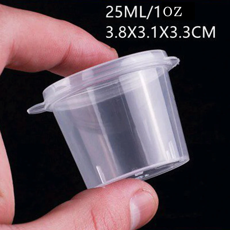 10/20pcs/lot 40ml Disposable Plastic Takeaway Sauce Cup Containers Reusable  Food Box With Hinged Lids Small Pigment Paint Box - Bottles,jars & Boxes -  AliExpress