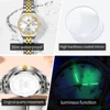 OLEVS 3629 Fashion Quartz Watch Gift Round-dial Stainless Steel Watchband Wristwatch Calendar Luminous 5