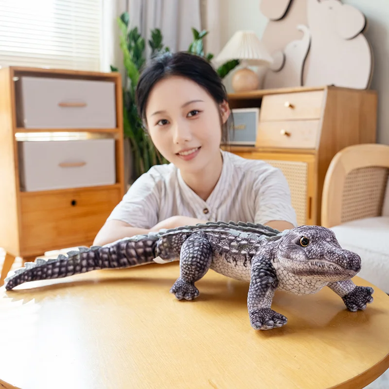 ReaListic Krokodil Plüschtier Flauschiges Stofftier Kissen Puppe Grün Riesiges Alligator Sofa Kissen Geburtstag Überraschungsgeschenk – Detail 13