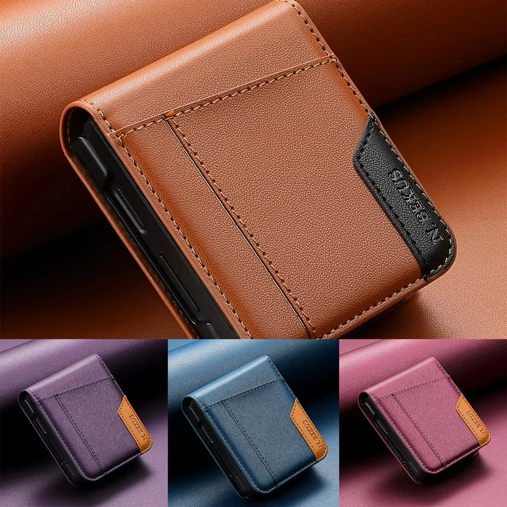 Premium Business Leather Wallet Card Slot Case with Magnetic Closure, Flip Design Cover
