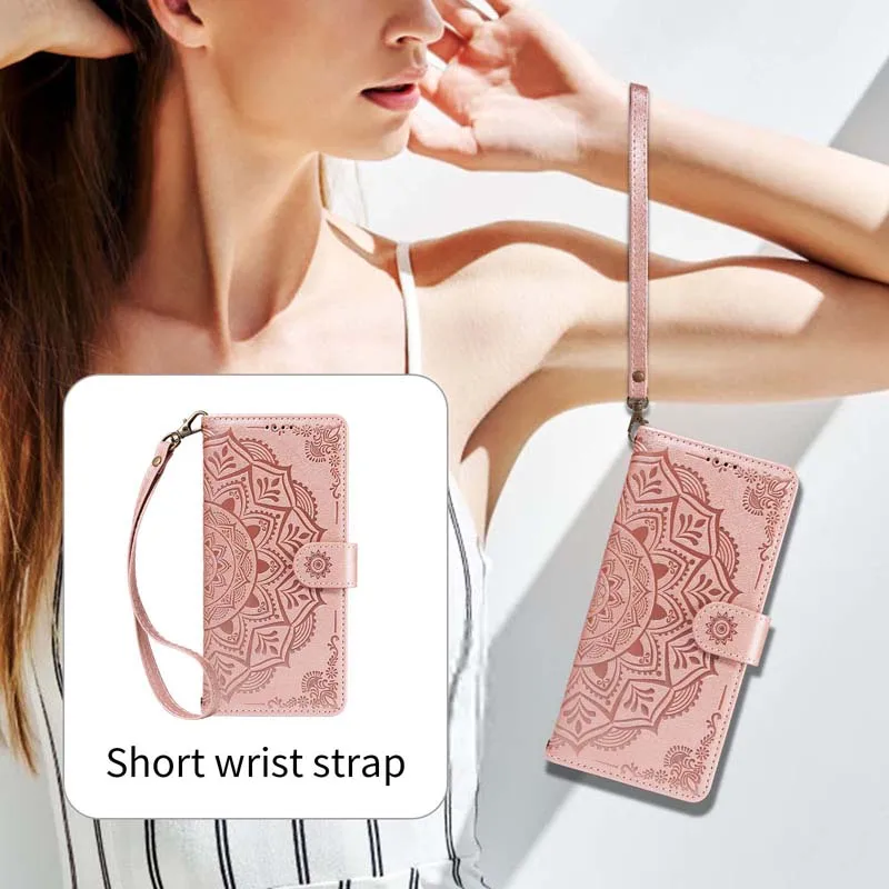 Leather Flip Wallet Phone Case - Sophisticated Design with Card Slots and Magnetic Closure