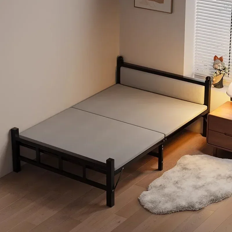 Multi Size Foldable Bed Solid Wood Single Adult Bed Heavy Duty Metal Frame Portable Space Saving Home Office Easy Assembly