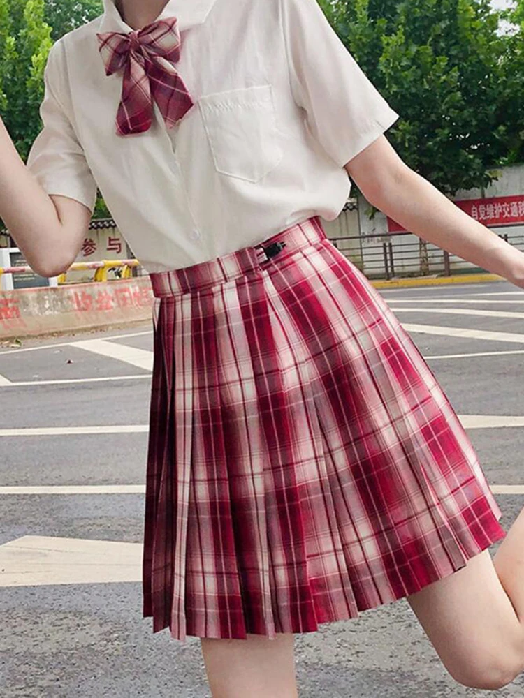 nike tennis skirt ZOKI Plaid Women Pleated Skirt Bow Knot Summer High Waist Preppy Girls Dance Mini Skirt Cute A Line Harajuku Sexy Japan Faldas silk skirt Dresses